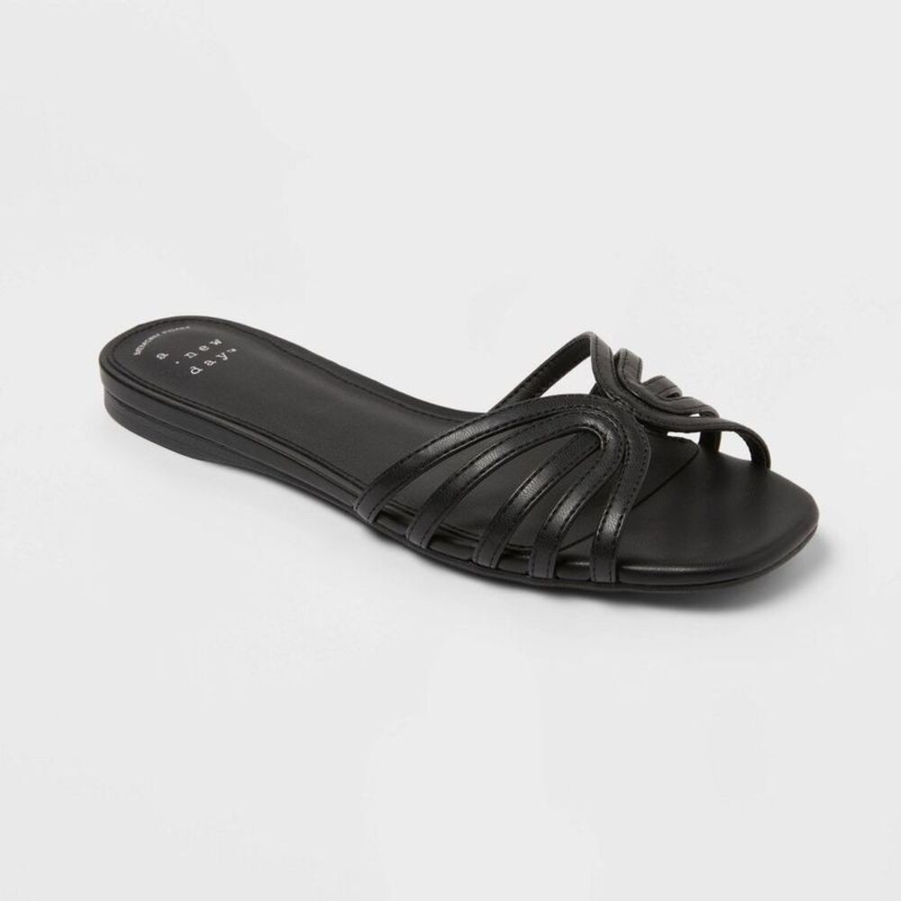 Women’s Mariana Sandals with Memory Foam Insole - A New Day Black 8